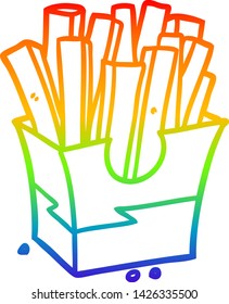 Regenbogen-Farbverlauf-Zeichnung einer Junk Food Pommes Frites