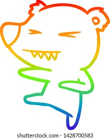 Regenbogengradientenzeichnung eines Eisbärenkartoons