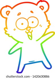dibujo de una línea degradada de un oso de peluche riéndose