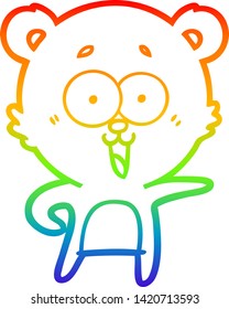 dibujo de una línea degradada de un oso de peluche riéndose