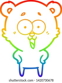 dibujo de una línea degradada de un oso de peluche riéndose