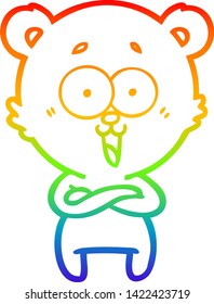 dibujo de una línea degradada de un oso de peluche riéndose