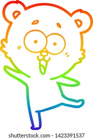 dibujo de una línea degradada de un oso de peluche riéndose