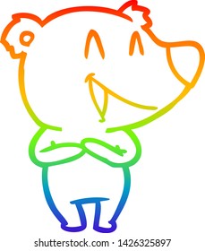 dibujo de una línea degradada de un oso riéndose
