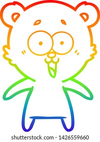 dibujo de una línea degradada de un oso de peluche riéndose