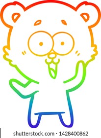 dibujo de una línea degradada de un oso de peluche riéndose