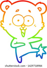 dibujo de una línea degradada de un oso de peluche riéndose