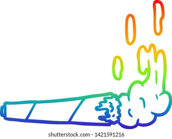 dibujo de la línea de gradiente del arco iris de una unión de marihuana