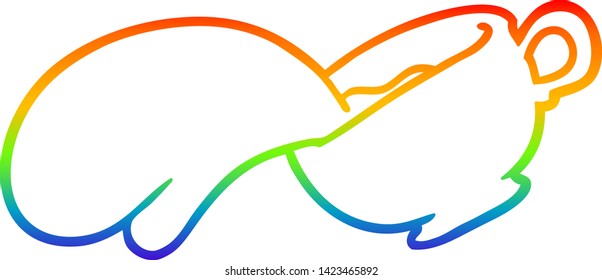 rainbow gradient line drawing of a mug of coffee
