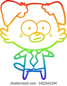 dibujo de la línea de gradiente del arco iris de un jefe de perro nervioso