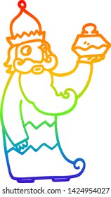 desenho de linha de gradiente do arco-íris de um dos três desenhos animados do homem sábio