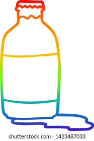 rainbow gradient line drawing of a pint of fresh milk