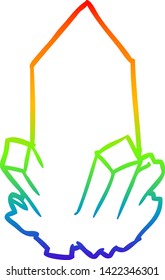 dibujo de línea de gradiente de arco iris de un cristal de cuarzo