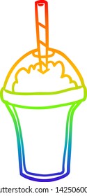rainbow gradient line drawing of a smoothie