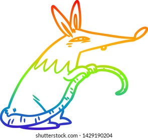 dibujo de la línea de gradiente del arco iris de una rata insignificante