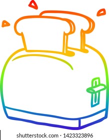Regenbogengradientenzeichnung eines Toaster-Toasting-Brotes
