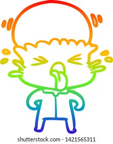 Regenbogengradientenzeichnung eines seltsamen Cartoon-Aliens
