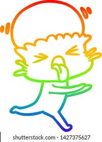 rainbow gradient line drawing of a weird cartoon alien