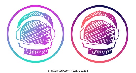 Rainbow Gradient Logo of Astronaut or Spaceman. Vector Illustration for Graphic Design, Template, Icon, Background and More.