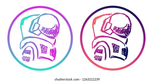 Rainbow Gradient Logo of Astronaut or Spaceman. Vector Illustration for Graphic Design, Template, Icon, Background and More.