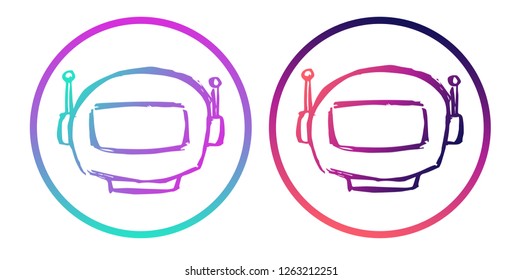 Rainbow Gradient Logo of Astronaut or Spaceman. Vector Illustration for Graphic Design, Template, Icon, Background and More.