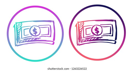 Rainbow Gradient Logo of Dollar Money Currency. Vector Illustration for Graphic Design, Template, Icon, Background and More.