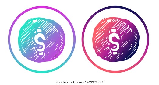 Rainbow Gradient Logo of Dollar Money Currency. Vector Illustration for Graphic Design, Template, Icon, Background and More.
