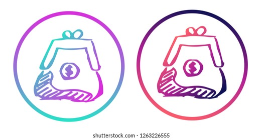 Rainbow Gradient Logo of Dollar Money Currency. Vector Illustration for Graphic Design, Template, Icon, Background and More.