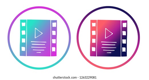 Rainbow Gradient Logo of Film Video Play. Vector Illustration for Graphic Design, Template, Icon, Background and More.