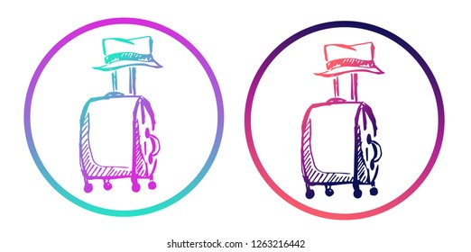 Rainbow Gradient Logo of Travel or School Bag. Vector Illustration for Graphic Design, Template, Icon, Background and More.