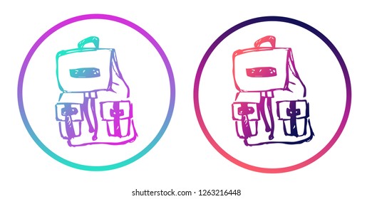 Rainbow Gradient Logo of Travel or School Bag. Vector Illustration for Graphic Design, Template, Icon, Background and More.