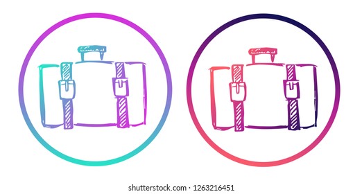 Rainbow Gradient Logo of Travel or School Bag. Vector Illustration for Graphic Design, Template, Icon, Background and More.