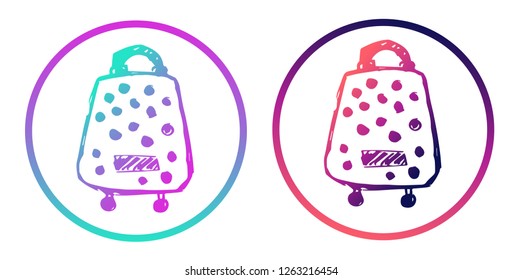 Rainbow Gradient Logo of Travel or School Bag. Vector Illustration for Graphic Design, Template, Icon, Background and More.