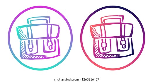 Rainbow Gradient Logo of Travel or School Bag. Vector Illustration for Graphic Design, Template, Icon, Background and More.