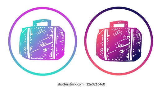 Rainbow Gradient Logo of Travel or School Bag. Vector Illustration for Graphic Design, Template, Icon, Background and More.