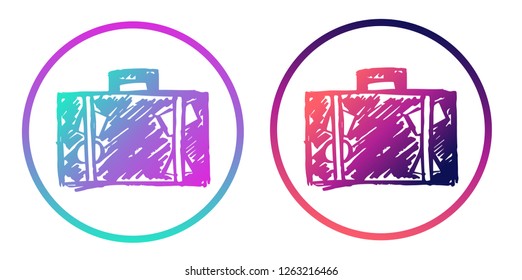 Rainbow Gradient Logo of Travel or School Bag. Vector Illustration for Graphic Design, Template, Icon, Background and More.