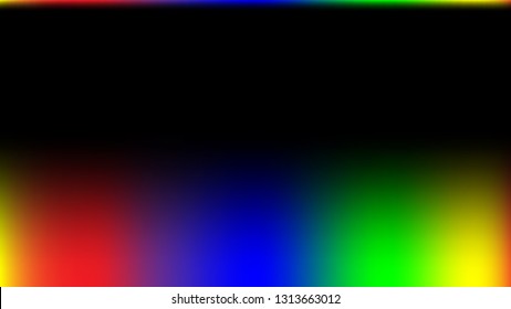 Rainbow gradient mesh with a strip of black in the middle for text or advertisement or photo