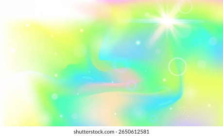 Gradiente do Arco-íris. Holograma Fada Rosa E Fundo Mágico Bonito. Padrão Kawaii Roxo, Amarelo. Papel De Parede De Aquarela Abstrata De Sonho De Doce Cósmico. Gradiente de Arco-íris verde.