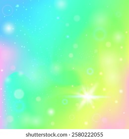 Rainbow Gradient. Pink Girl Hologram. Magic Background. Iridescent Universe Invite. Purple Girlish Pattern. Blue Cosmic Invitation. Kawaii Glitter. Cute Rainbow Gradient.