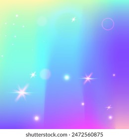 Rainbow Gradient. Pink Girl Pattern. Fairy Hologram. Holographic Cosmic Invite. Purple Mystical Background. Lilac Colorful Invitation. Magic Glitter. Candy Rainbow Gradient.