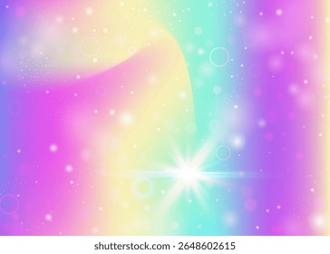 Rainbow Gradient. Pink Girl Pattern. Fairy Hologram. Fairytale Abstract Invite. Purple Pastel Background. Lilac Colorful Invitation. Unicorn Backdrop. Neon Rainbow Gradient.