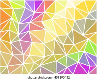 Rainbow gradient polygonal abstract background with white contour