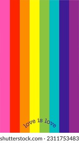 Rainbow gradient Pride Banner. LGBT Flag Wave. Happy Pride Month Vector Illustration. funny drawing pattern. Poster or t-shirt textile graphic design. wallpaper, wrapping paper.