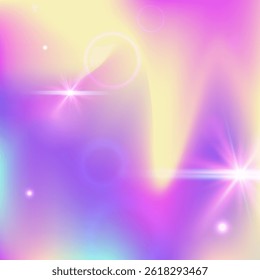 Rainbow Gradient. Purple Fairy Pattern. Girl Invitation. Iridescent Fantasy Invite. Pink Galaxy Background. Lilac Mystical Hologram. Magic Texture. Cute Rainbow Gradient.
