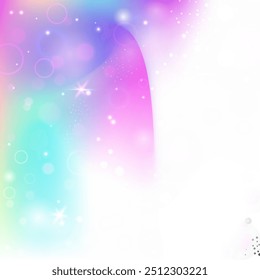 Rainbow Gradient. Arrière-Plan Princesse Violet. Motif Kawaii. Effet D'Abstrait Iridescent. Hologramme flou rose. Invitation Univers Lilas. Arrière-Plan Fée. Partie Rainbow Gradient.