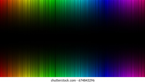 Rainbow gradient stripes cuts on black background. Vector illustration