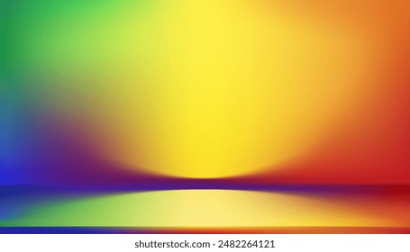 Rainbow gradient studio background for Pride mouth,Backdrop Colourful multi color blurry light in blue,purple,red,orange,yellow,green design for LGBT,Lesbian,Gay,Bisexual,Transgender banner