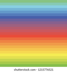 Rainbow gradient vector pattern made of horizontal bars, endless repeat. Simple illustration, great for any surfaces and backgrounds.