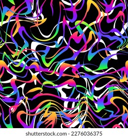 rainbow gradient wavy lines. Seamless pattern