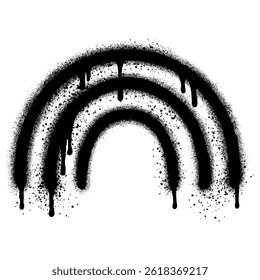 Rainbow graffiti with black spray paint. vector illustration.